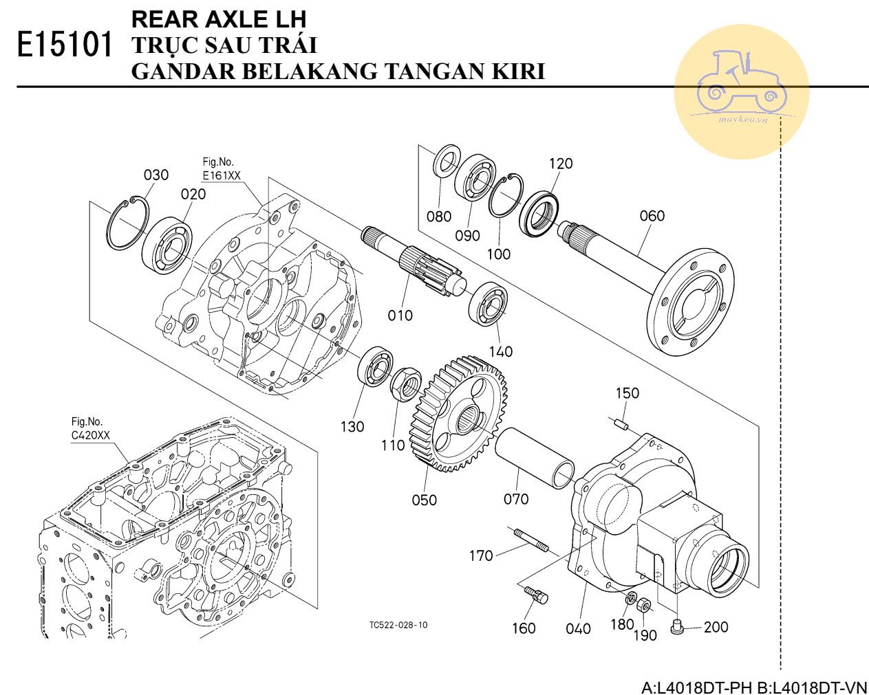 Trục sau trái